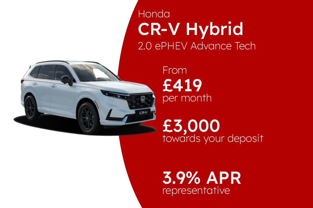 Honda Cr-V Hybrid 2.0 ePHEV Advance Tech eCVT PCP Finance Offer From £419 Per Month. 3.90% APR Representative.