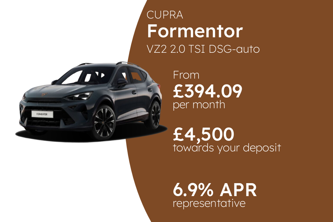 CUPRA Formentor VZ2 2.0 TSI DSG-auto 265PS PCP Finance Offer From £394.0900 Per Month.