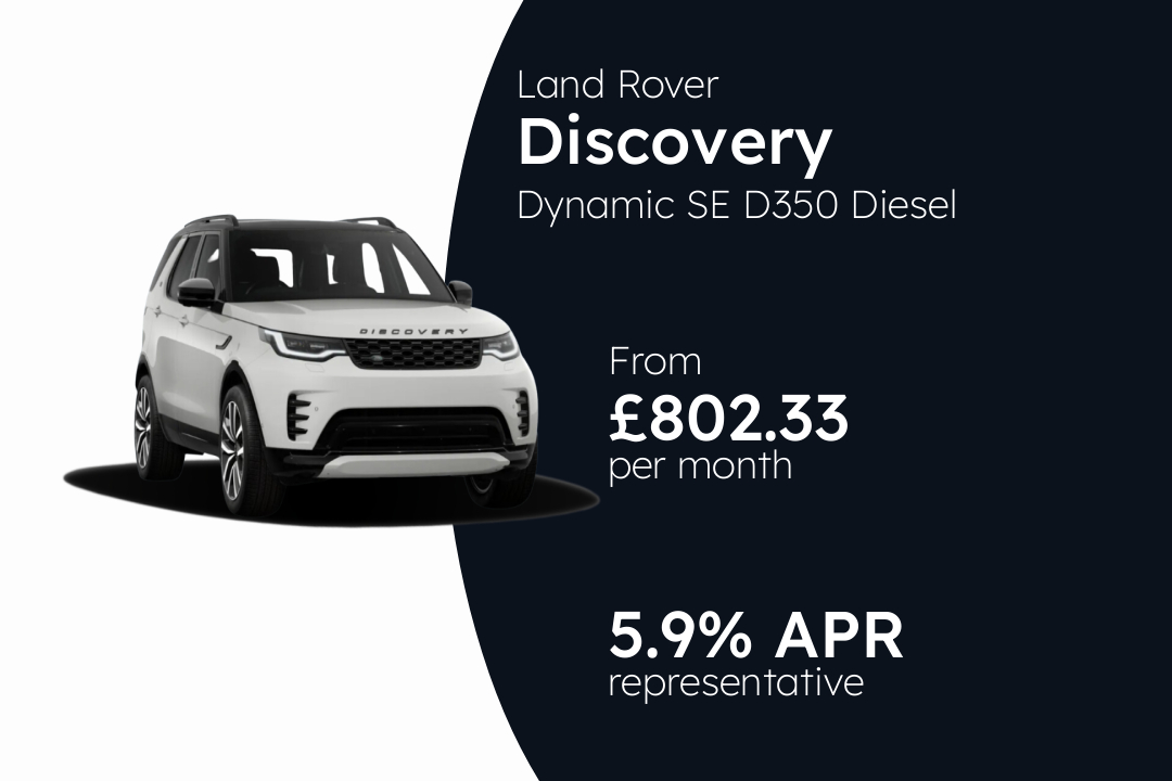 Land Rover Discovery Dynamic SE D350 Diesel Mild Hybrid PCP Finance Offer From £802.33 Per Month. 5.90% APR Representative.