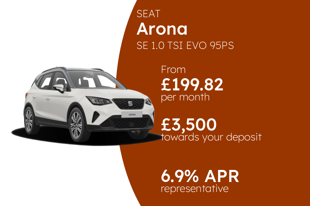 SEAT Arona SE 1.0 TSI EVO 95PS PCP Finance Offer From £199.8200 Per Month.