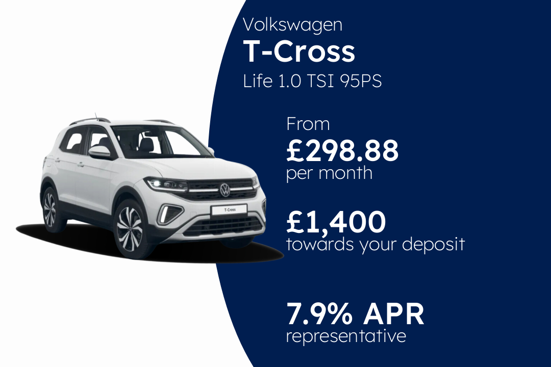 Volkswagen T-Cross Life 1.0 TSI 95PS 5-speed Manual 5 Door PCP Finance Offer From £298.8800 Per Month.