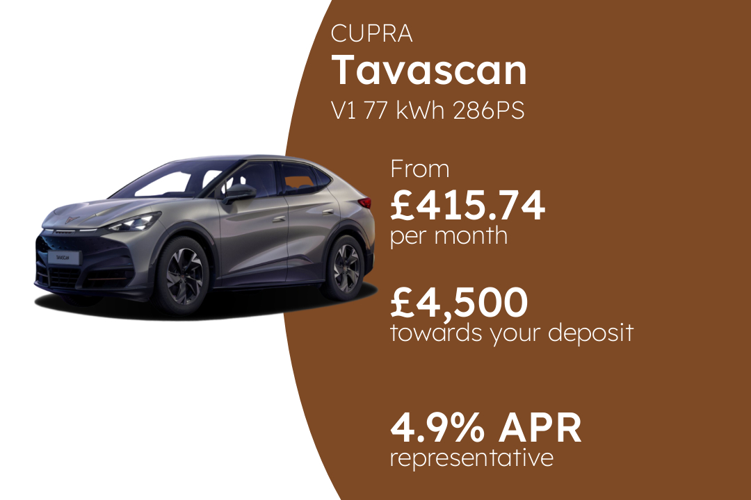 CUPRA Tavascan V1 77 kWh 286PS PCP Finance Offer From £415.7400 Per Month.