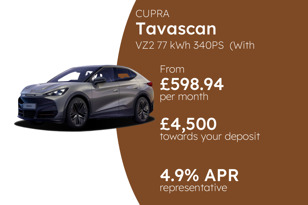 CUPRA Tavascan VZ2 77 kWh 340PS (With Winter Pack) PCP Finance Offer From £598.9400 Per Month.