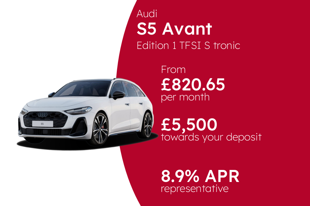 Audi S5 Avant Edition 1 TFSI S tronic (Metallic Paint) PCP Finance Offer From £820.65 Per Month. 8.90% APR Representative.