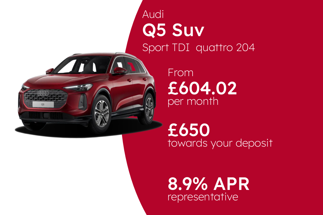 Audi Q5 Suv Sport TDI quattro 204 PS S tronic (metallic paint) PCP Finance Offer From £604.02 Per Month. 8.90% APR Representative.