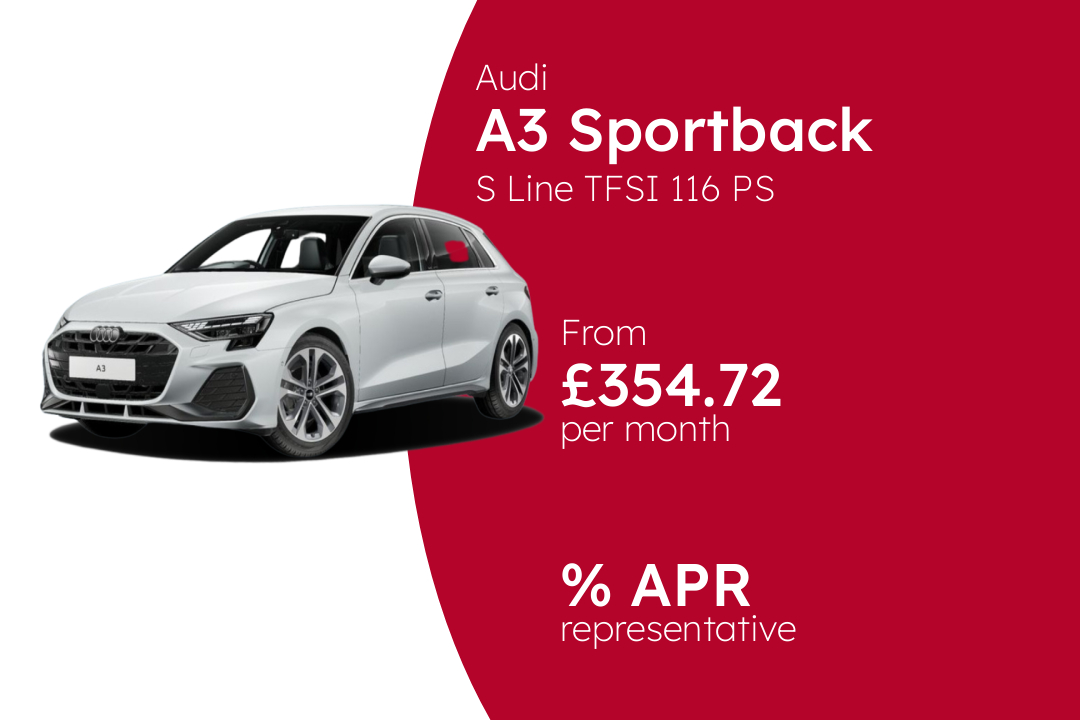 Audi A3 Sportback S Line TFSI 116 PS 6-Speed BCH Finance Offer From £354.72 Per Month.