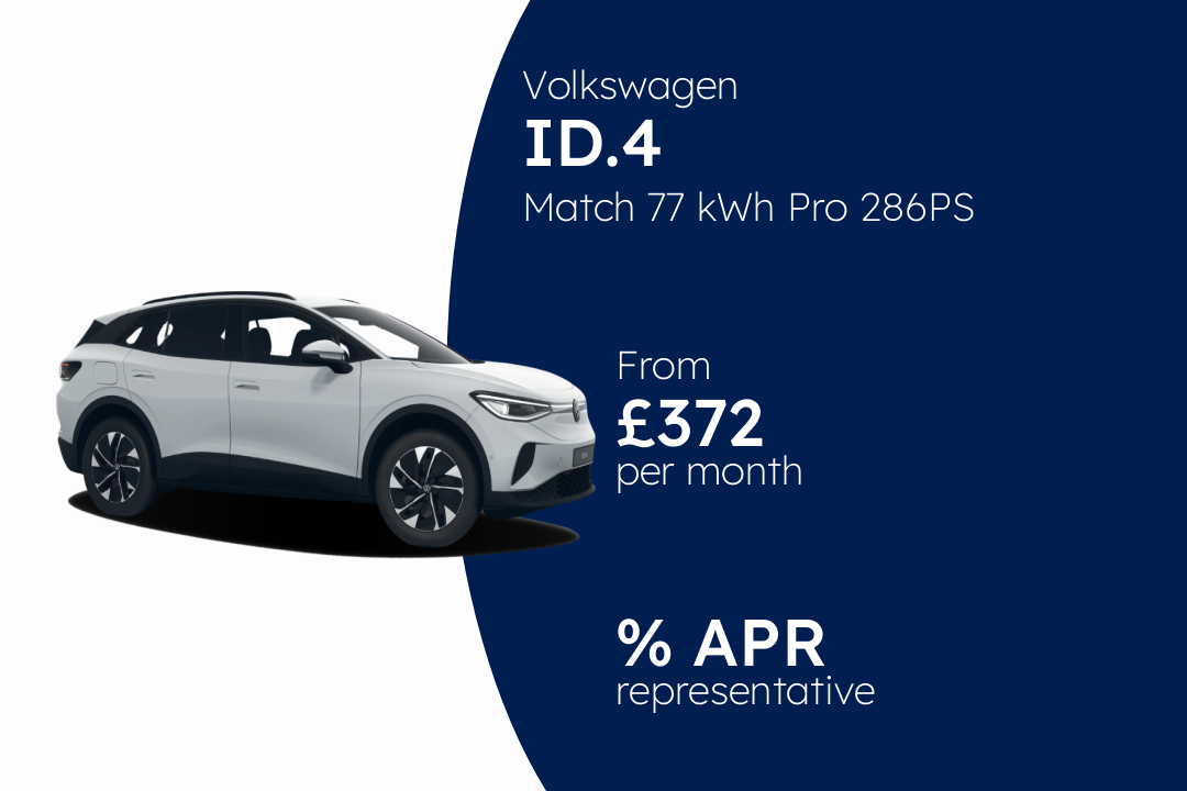 Volkswagen ID.4 Match 77 kWh Pro 286PS 1-speed automatic 5 door BCH Finance Offer From £372 Per Month.