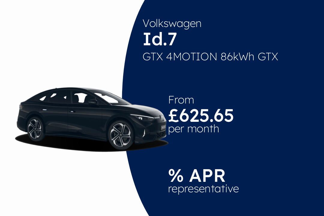 Volkswagen ID.7 GTX 4MOTION 86kWh GTX 340PS 1-speed automatic 5 Door BCH Finance Offer From £625.65 Per Month.
