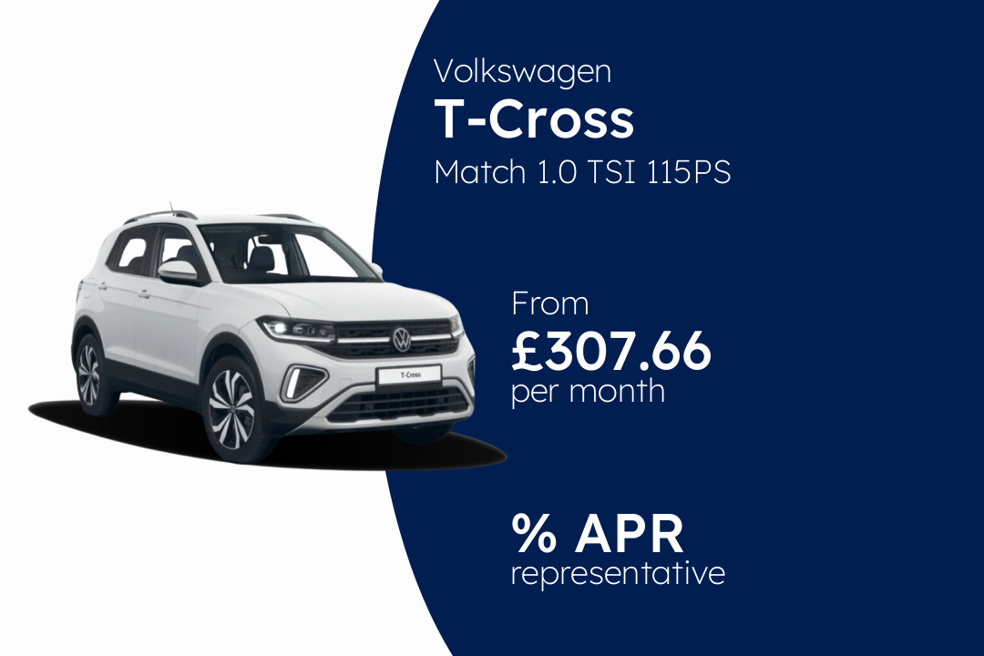 Volkswagen T-Cross Match 1.0 TSI 115PS 7-speed DSG 5 Door BCH Finance Offer From £307.6600 Per Month.