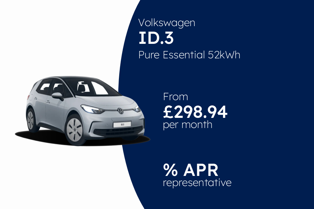 Volkswagen ID.3 Pure Essential 52kWh 170PS 1-speed automatic 5 Door BCH Finance Offer From £298.94 Per Month.