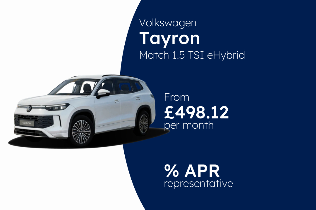 Volkswagen Tayron Match 1.5 TSI eHybrid 204PS 6-Speed DSG 5 Door BCH Finance Offer From £498.12 Per Month.