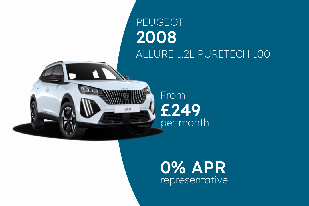PEUGEOT 2008 ALLURE 1.2L PURETECH 100 S&S PCP Finance Offer From £249 Per Month. 0% APR Representative.